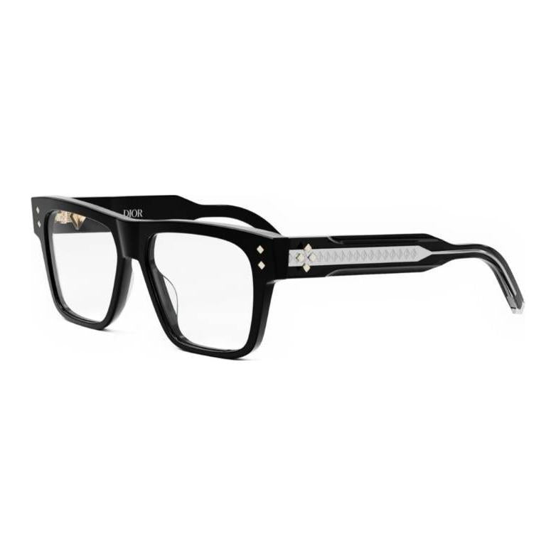 DIOR Plastic Rectangular Eyeglass Frames Men's Black