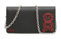 PRADA Cow Leather Crossbody Bag Shoulder Bag Women's Black
