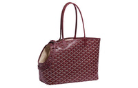 GOYARD Chien Gris Canvas With Leather Pet Bag Unisex Burgundy