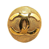 CHANEL 20th Century Plated Cc Round Brooch Costume Brooch