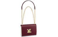LOUIS VUITTON Twist Leather Trim Chain Bag, Portable Crossbody Bag, Shoulder Bag Medium Size Women's