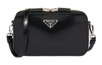 PRADA Brique Brushed Leather Shoulder Bag Crossbody Bag Regular Men's Black
