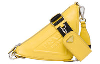 PRADA Leather Shoulder Bag Crossbody Bag Women's Sunlight Yellow