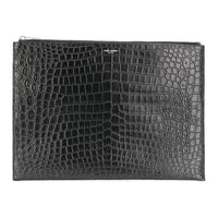 SAINT LAURENT Cow Leather Clutch Men's Black