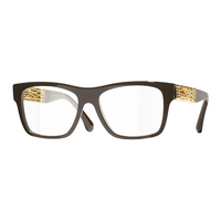 CHANEL Acetate Square Eyeglass Frames Women's Brown