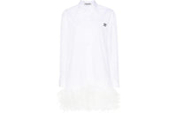 MIU MIU Logo Embroidered Mini Shirt Dress