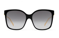 LOUIS VUITTON Acetate Metal Resin Square Sunglasses Women's Black