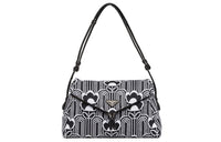 PRADA Fabric With Leather Shoulder Bag Crossbody Bag Women's Black/White