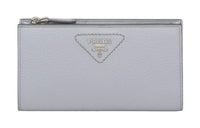 PRADA Saffiano Leather Wallet Large Size Women's Light Blue