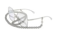 CHANEL - Irregular Shape Eyeglass Frames Women's Silver