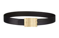 HERMES Comfortable Typo Double-Sided Gold Buckle Epsom Calfskin Belt Men's Black/Black Width: 3.2cm