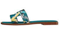 HERMES Oran Slide Slippers Women's Blue
