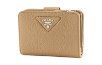 PRADA Leather Wallet Small Size Women's Camel