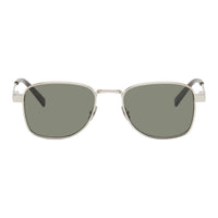 SAINT LAURENT Acetate Metal Oval Sunglasses Men's Silver