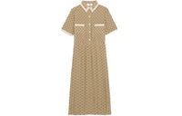 CELINE Short Sleeved Dresses Women's Caramel