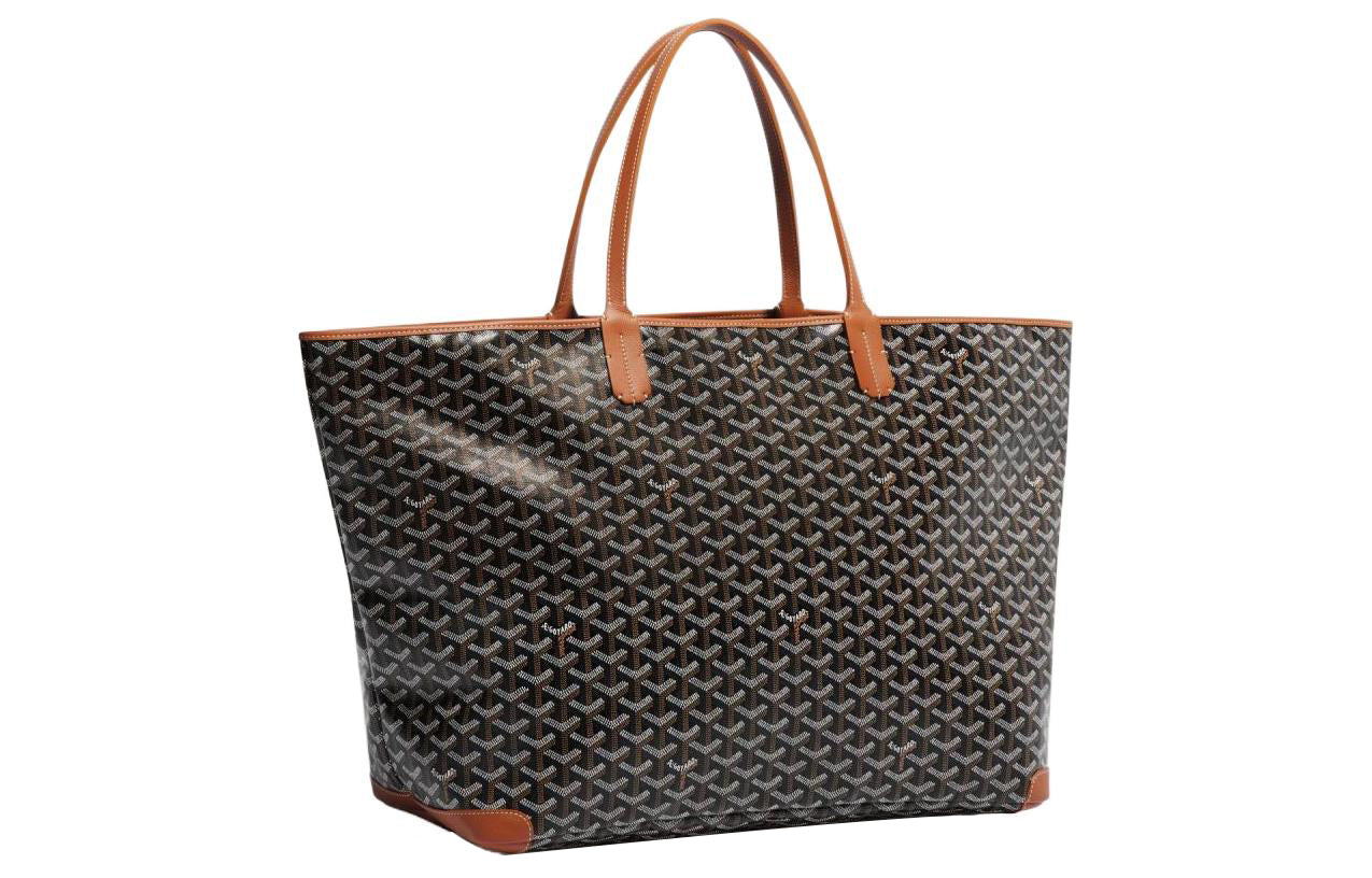 GOYARD Artois Canvas With Leather Tote Bag Shopping Bag Shoulder Bags Handbags Large Size Unisex Brown