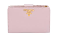PRADA Saffiano Leather Wallet Small Size Women's Snowflake Gypsum Pink