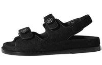 CHANEL One Strap Sandals Women's Black