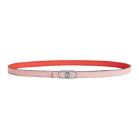 HERMES Leather Leather Belts Women's Pink/Orange Width: 1.3cm