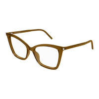 SAINT LAURENT Acetate Cat Eye Eyeglass Frames Unisex Brown