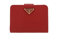 PRADA Leather Wallet Women's Red