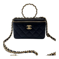 CHANEL Leather Box Bag Shoulder Bag Crossbody Bag Handbag Women's Black