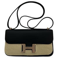 HERMES Epsom Leather Crossbody Bag Shoulder Bag Women's 89 Noir Black