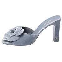 CHANEL Slide Slippers 9cm Women's Blue