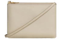 CELINE Trio Smooth Lambskin Crossbody Bag, Shoulder Bag Women's Ecru/Linen