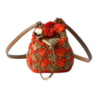 PRADA Steel Shoulder Bag Mini Women's Orange & Camel