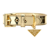 PRADA Calfskin Leather Belts Unisex Gold 2CM