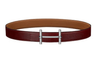 HERMES Leather Belts Women's Red/Brown