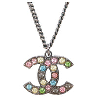 CHANEL 2005 CC pendant Rhinestone Necklace