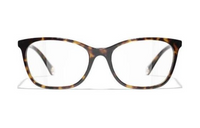 CHANEL Rectangular Eyeglass Frames Women's Tortoiseshell