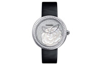 CHANEL MADEMOISELLE PRIVÉ Collection Wrist Watch Automatic Mechanical Movement Satin Strap White Dial Women's
