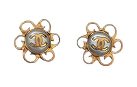 CHANEL Stud Earrings Women's Gold