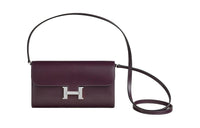 HERMES Constance Box Calfskin Wallet Women's 59 Raisin Grape Purple