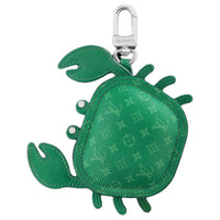 LOUIS VUITTON Leather Paneled Canvas Bag Accessory Women's Green