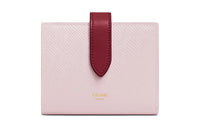 CELINE Grained Calfskin Card Holder, Wallet Small Size Women's Peony Red/Rouge Red