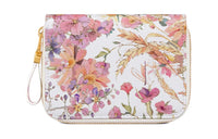 DIOR Caro Printed Calfskin Wallet Women's White & Multicolor