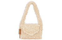 SAINT LAURENT Solid Color Shearling One Shoulder Handbags Women's White
