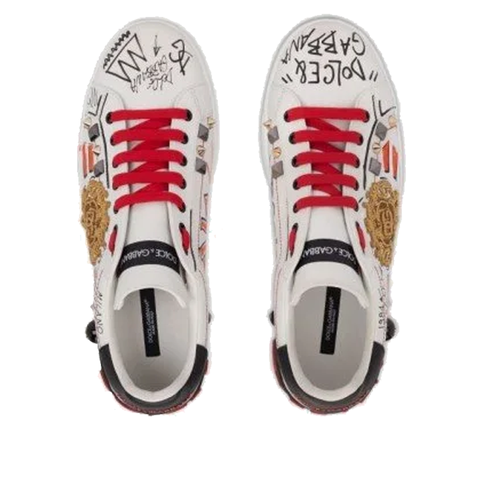 Dolce & Gabbana Portofino Printed Sneakers 'Graphic White Red' CS1772AH494-HWF57