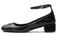 PRADA 35mm Logo-plaque Sequined Pumps