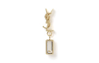 SAINT LAURENT Engraved logo Crystal embellished Earring