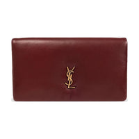 SAINT LAURENT Sheepskin Wallet Large Size Women's Fuchsia