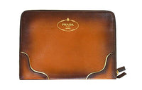 PRADA Leather Wallet Men's Brown