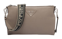 PRADA Leather Crossbody Bag Shoulder Bag Small Size Women's Clay Gray