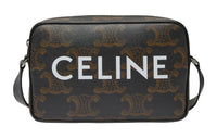 CELINE Cow Leather Crossbody Bag Medium Size Men's Yellow Brown