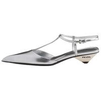 PRADA Cone Heel High Heels 3.5cm Women's Silver