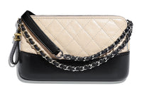 CHANEL Gabrielle Calfskin Shoulder Bag Crossbody Bag Mini Women's Beige Multicolor